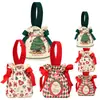 Bolsas de Dulces Navideños, Bolsas Pequeñas de Lona para Regalo, Bolsas con Cordón de Árbol de Navidad Santa Claus Manzana para Regalo, Al por Mayor en Stock