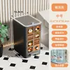 Cubo de basura doméstico con pedal para baño, cubo de basura de gran capacidad con tapa para sala de estar y espacios estrechos