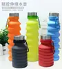En stock de fábrica 550ml tetera plegable de silicona creativa para correr fitness taza de agua portátil taza de agua para deportes al aire libre