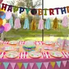 Tema de Unicornio Rosa Fiesta de Cumpleaños para Niñas con Unicornios Decoración infantil Suministros Arreglo Vajilla Traje