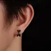 Japón y Corea del Sur Pendientes Dongdaemun Brazaletes para Oreja de Círculo para Hombres Estilo Simple de Mujer Temperamento Anillo Doble Tridimensional Pendientes de Tachuela Cruzada Joyería Tendencia