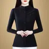 Roupa íntima térmica feminina de 270g, novo estilo outono e inverno, blusa base com renda embutida, blusa feminina plus size