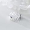 Anel de prata S925 feminino estilo japonês-coreano renda anel de renda padrão oco artístico anel de dedo indicador J2929