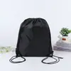 En stock Paquete de Poliéster en Blanco Bolsillo de Paquete Mochila con Cordón Publicitaria Deportiva para Maratón Mochila de Almacenamiento Deportiva Bolsa Impresión