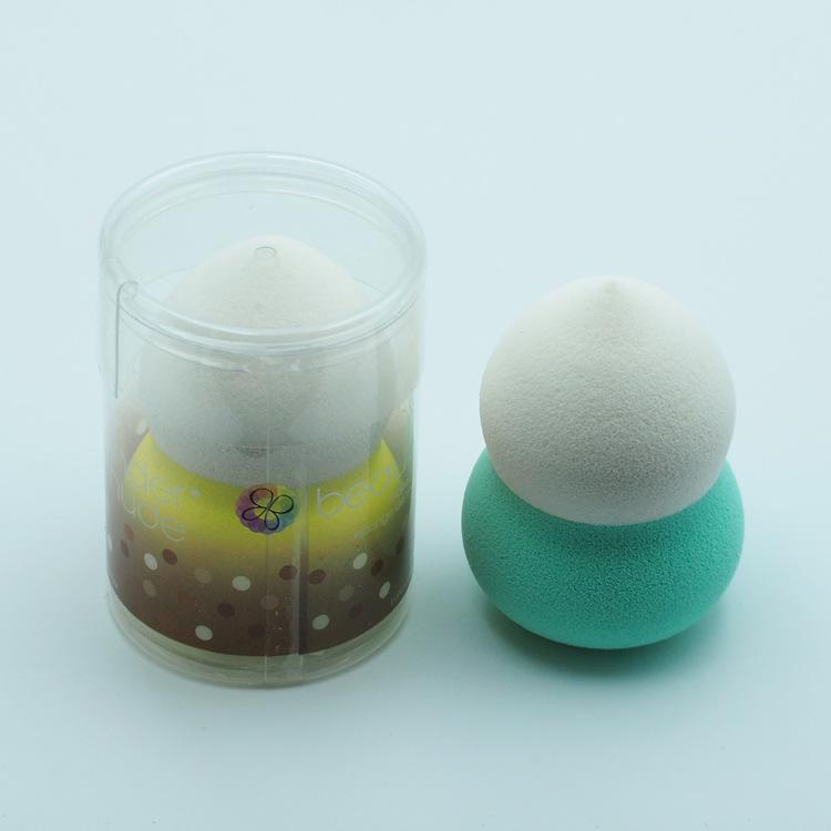 双层色乳胶粉扑圆桶装8
