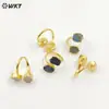 WT-R506 exquisito grava natural amatista británica piedra brillante doble gema 18K Diseño Abierto anillo de oro para mujeres