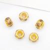 Colar de diamante de cobre pulseira espaçador contas grandes contas de buraco cinco grandes contas de cobre diamante solda anel de perfuração DIY frisado acessórios de joias