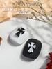 Decoraciones para Uñas con Cruces Personalizadas Marco Hueco Decoraciones para Uñas Estilo Gótico Oscuro Blanco y Negro Mate