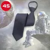 Corbata de Cremallera Gruesa de Sarga para Hombres, Estilo de Negocios, No Necesita Atar, Ropa Formal, Negro, Azul Marino, Borgoña, Gris Oscuro, Atada a Mano
