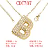 Moderna y Versátil Colgante de Alfabeto Inglés de 26 Letras con Microincrustaciones de Cobre Puro Cadena para Clavícula Suministro Directo Joyería de Collar para Mujer