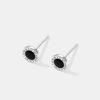 Pendientes de botón de plata de ley s999 de lujo ligero de alta calidad con números romanos, personalidad femenina, nicho, temperamento francés, socialité, pendientes sencillos
