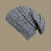 Aliexpress Comercio Exterior Transfronterizo Popular Dos Tonos Capas Plisado Mujer Cálido Suéter Holgado Street Dance Gorro de Punto