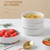 Ovo cozido estilo coreano tigela de arroz cozido empilhável prato frio cerâmica de alta temperatura tigela de sobremesa assar louça doméstica com logotipo