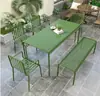 Conjunto Moderno de Mesa y Sillas para Ocio al Aire Libre Patio Mesa y Sillas Pequeñas Simples para Balcón Conjunto Combinado de Mesa y Sillas de Hierro Forjado para Exteriores al Aire Libre