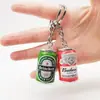Lindo y Creativo Mini Llavero de Botella de Cerveza y Cola Colgante para Bolso Café enlatado Artesanía Regalo Joyería Personalizada