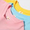 Wow 180g algodão médio e grande crianças T-shirt impressão logotipo jardim de infância branco puro pescoço redondo manga curta atacado verão
