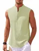 Nueva Moda de Verano para Hombre Cuello Alto Ropa Exterior Dopamina Camisa Ligera sin Mangas Estilo Europeo y Americano
