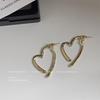 ¡Sensación de Alta Gama! Pendiente de Plata Chapada con Baño de Oro de 14K, un Versátil Pendiente con Forma de Corazón que Se Puede Usar de Dos Maneras, Pendientes de Moda Elegantes y Sencillos para Mujer