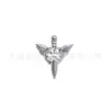 Pendientes de Titanio F136 Espada del Ángel con Alas de Circonita Stud para Cartílago de la Oreja Joyería para Piercing Rosca Interna de Titanio G23