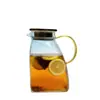 Jarra de agua fría para refrigerador para uso en casa en verano, resistente a altas temperaturas, jarra de agua fría de gran capacidad, tetera floral, jarra de refrigerador de alto borosilicato
