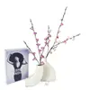 Ramo de Flores Secas Artificiales de Flor de Ciruelo Pequeña de Tres Pétalos y Flor de Ciruelo de Invierno con Tallo Recto, Flores Falsas de Plástico para Decoración de Arreglo en Jarrón de Sala de Estar