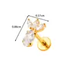 Joyería para Piercing Henson G23/F136 de Titanio con Tornillo de Cereza Incrustado de Circonita Stud para Labio Stud para Cartílago Auricular Joyería para Piercing