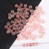 50 cuentas sueltas de vidrio transparente esmerilado en polvo dorado de dos piezas, hechas a mano, para collares, pulseras y pendientes, accesorios de fábrica.