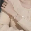 Pulsera de Pareja Camelia Par de Nueva Pulsera de Perlas Estilo Ins Chino Moda Sentido de Alta Gama Pulsera de Flor Peach Yao