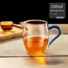 Taza de Carretera Pública Transparente Juego de Accesorios para Té Kung Fu Separador de Té Juego de Coladores de Té Ceremonia del Té Vidrio Espeso Filtro de Té Gong