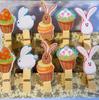 Conejo de Pascua Tienda de Flores Florales Notas Productos de Madera Colgante para el Hogar Fotos Clips de Madera DIY Accesorios para Fotografía