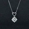 Venta caliente en vivo collar de moissanita simulada de 2 quilates cadena para clavícula de mujer ocho corazones ocho flechas colgante de circonita cúbica joyería