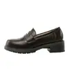 Zapatos pequeños de cuero para mujer, nueva colección primavera/verano 2026, mocasines de tacón medio, adecuados para estudiantes, con un look preppy, estilo universitario, uniforme JK y un diseño inspirado en Japón y Gran Bretaña