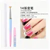 Nova ferramenta de pincel para nail art com pintura de linha em degradê azul e rosa, direto da fábrica