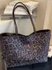 Bolso de Hombro Tote de Moda Casual Tendencia Estilo Coreano 2026 Nuevo Bolso Tote de Gran Capacidad Estampado de Leopardo