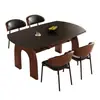 2026 Nueva Mesa de Comedor Estilo Vintage de Madera Maciza con Encimera de Roca para Hogares Pequeños, Mesa Redonda Convertible, Mesa Extensible Retro Arco de Triunfo
