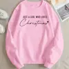 Sudadera con Estampado de Letras Navideñas de Talla Europea Transfronteriza para Mujer