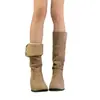 Botas de Caña Alta Otoño/Invierno con Aumento Interno de Altura 2026 Nuevas Botas Largas para Mujer, Botas Vintage de Moda para Mujer, Adelgazantes y Plegables