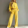 Conjunto de Sudadera Casual Minimalista de Manga Larga Corta y Pantalones de Pierna Ancha Estilo Europeo y Americano Nuevo Otoño/Invierno 2026