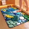 Alfombrilla de Baño de Barro Diatomeas con Diseño de Flor Hogareña Resistente a Manchas Resistente al Desgaste Alfombrilla para Suelo Entrada de Inodoro Almohadilla para Pies Absorbente de Agua Antideslizante