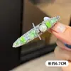 Presilha de Cabelo de Cristal Verde, Estilo Coreano Doce e Elegante Presilha Bico de Pato, Exquisita Novo Modelo 2026, Versátil Presilha Lateral de Strass