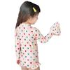 Traje de baño de una pieza para niña, manga larga, verano, secado rápido, ropa protectora solar para bebé en la playa, traje de baño lindo de encaje roto para niña