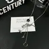 Colar com Pingente de Pedra Olho de Tigre Natural Multi-Elementos Estilo Blogger Pônei Uva Corrente Longa Clavicular Personalizada Versátil Feminino