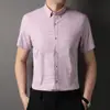 Camisa de cuadros de manga corta para hombre, camisa de trabajo de manga corta holgada business casual para hombre, cuadros de negocios