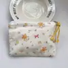 Bolsa Cosmética Linda Azul Caricatura Mini Billetera Algodón Puro Bolsa Pequeña de Tela Auriculares Lápiz Labial Bolsa de Almacenamiento Portátil
