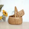 Cesta de frutas de condolencia cesta de flores tejida de madera almacenamiento de alimentos para picnic al aire libre cesta de embalaje para regalo de Año Nuevo