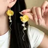 Aretes de Borla de Flores Transparentes para Mujer, Pendientes de Aguja de Plata de Lujo Ligero de Alta Gama, Diseño Dulce, Accesorios para Orejas Personalizados, Modernos
