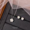 Pendientes de flor de cerezo de plata s999 para mujer, diseño simple de temperamento japonés, dulces y frescos, pendientes de flor estilo niña, venta al por mayor