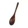 Cuchara de madera estilo japonés cuchara de madera creativa con enrollado cuchara para arroz fábrica de cucharas vajilla de madera maciza directa