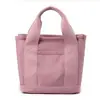 Bolsa de Lona Casual Simple Estilo Japonés para Mujer de Gran Capacidad Ligera Bolsa para Fiambrera de Oficinista Almacenamiento Multicapa Bolso de Mano Portátil