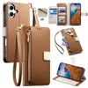 Nuevo Estilo para Apple 18 Versión Coreana Funda Tipo Flip Bloque de Color Antirrobo RFID con Correa Protectora para iPhone 17
